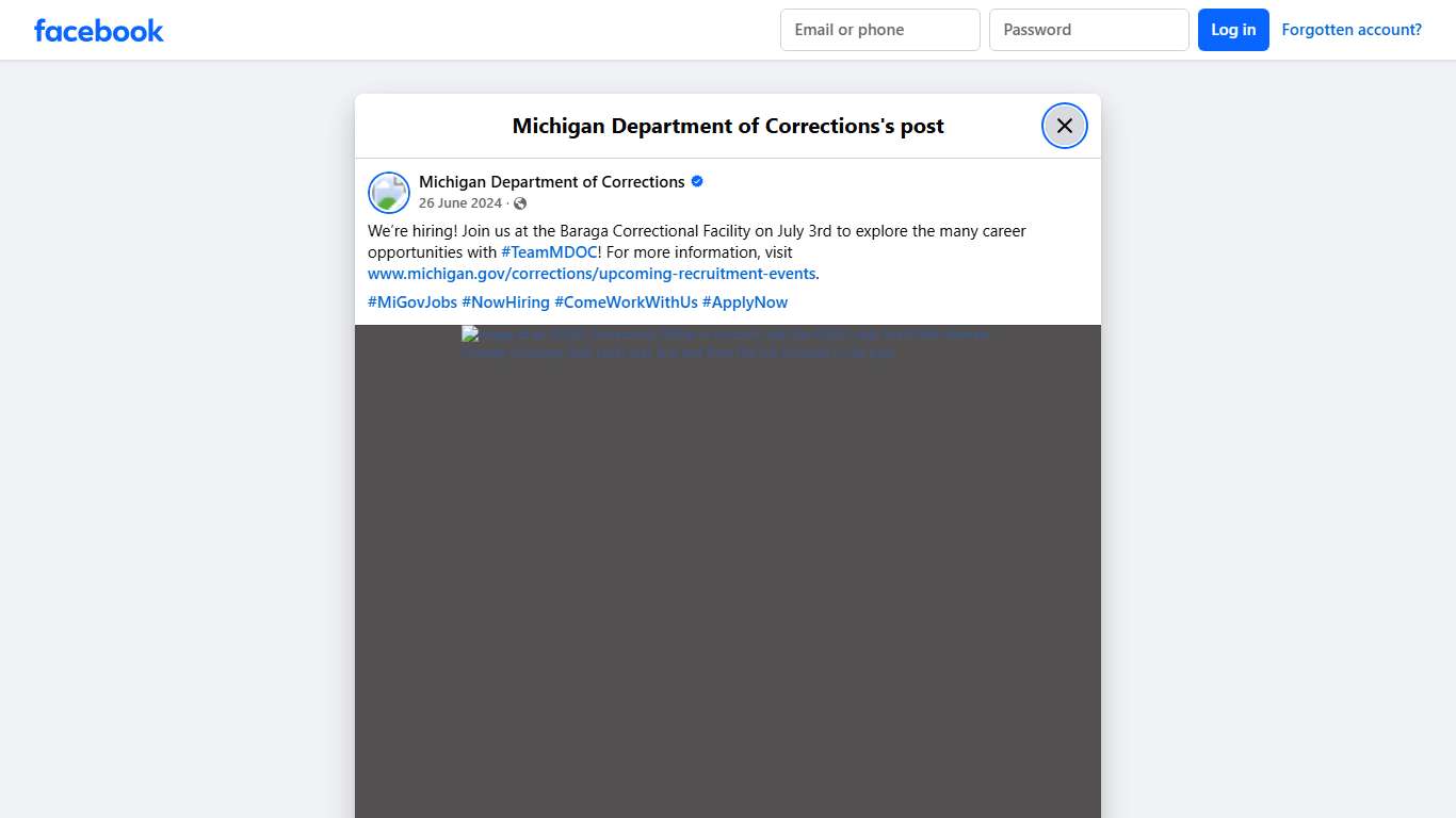 We’re hiring! Join us... - Michigan Department of Corrections Facebook