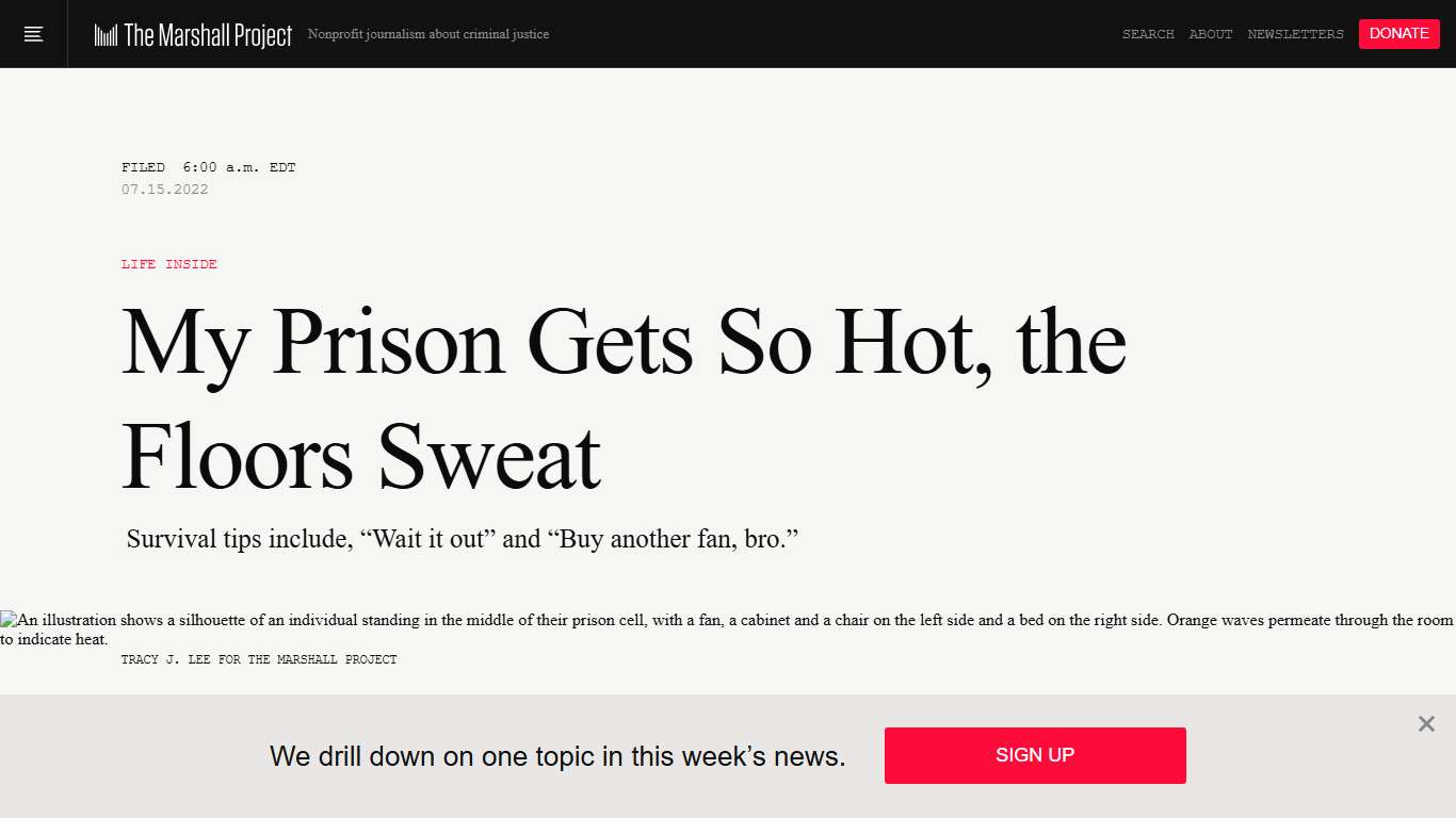 My Prison Gets So Hot, the Floors Sweat The Marshall Project