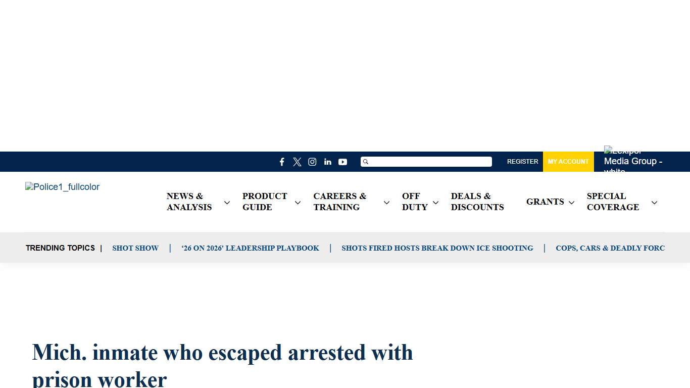 Mich. inmate who escaped arrested with prison worker