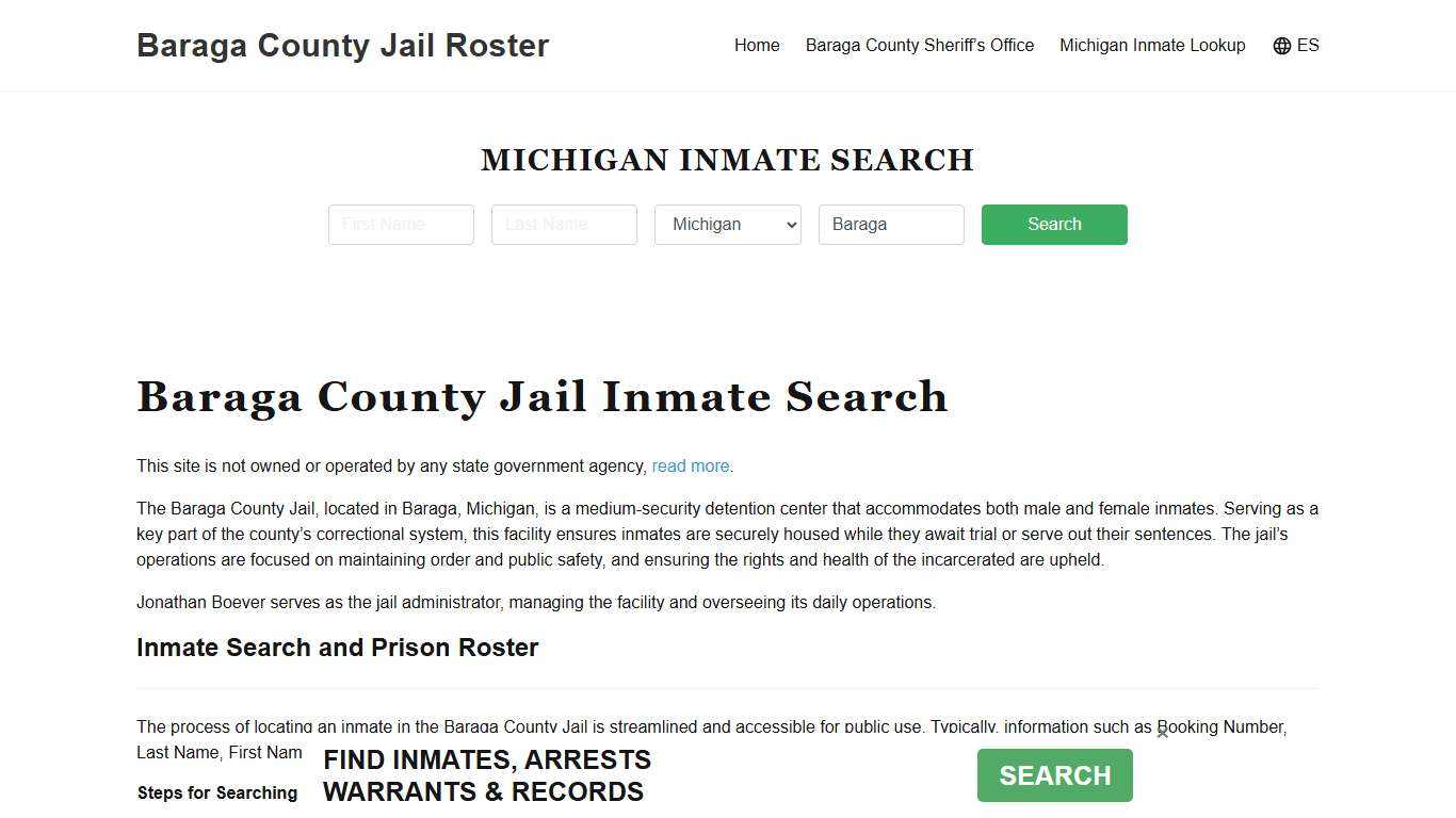 Baraga County Jail Roster Lookup, MI, Inmate Search